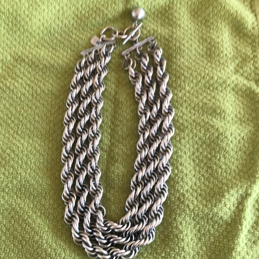 ANNE KLEIN Silver chunky necklace